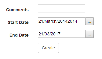 date selected