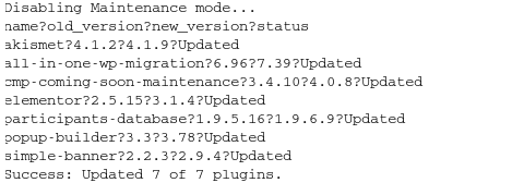 1baup Formatting messed up when piping wp commands