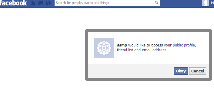 Facebook web application extended permissions second step dont show