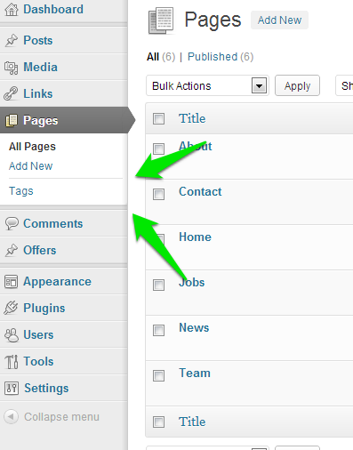 Admin menu and sub menu separators
