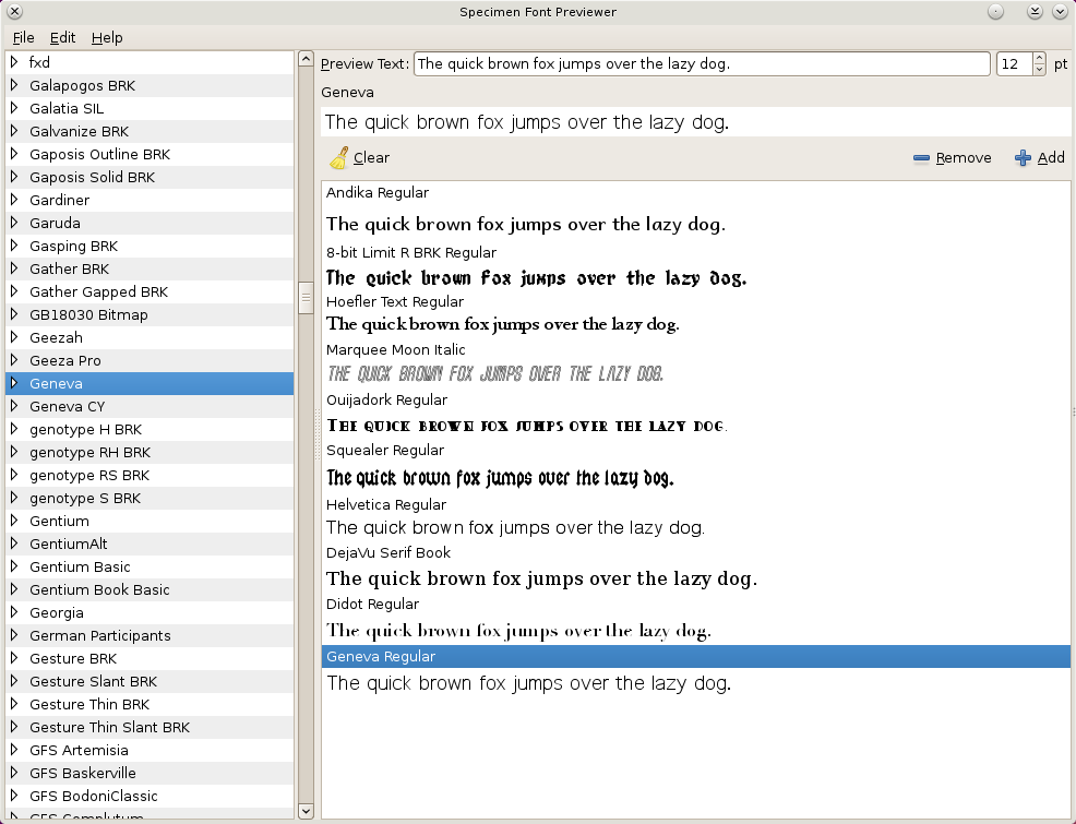 gnome-specimen screenshot