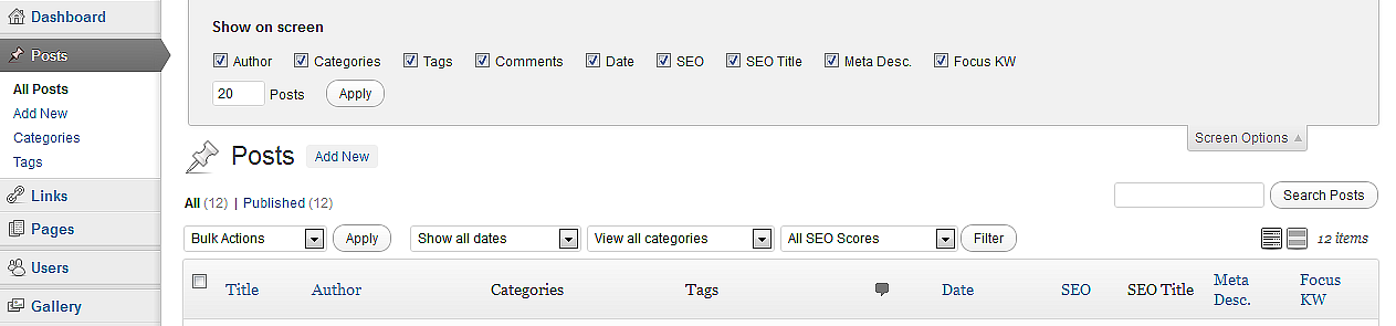 How to Remove Certain Screen Options and Table Columns from post type in wp_list_table?