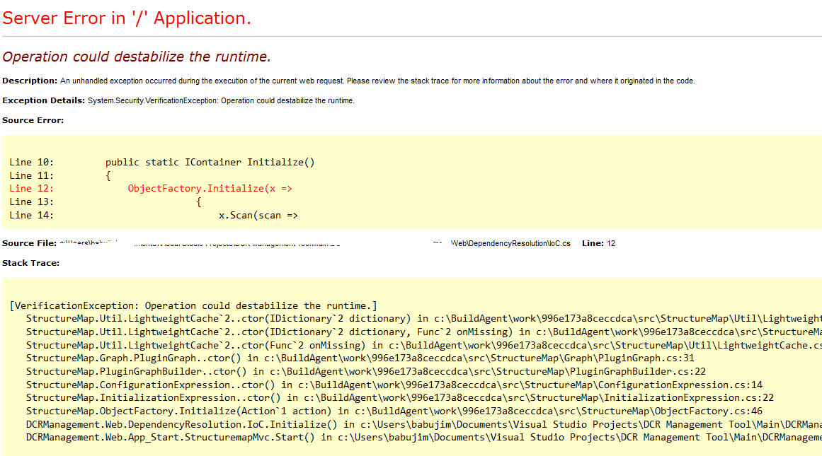 afjaj Error Message