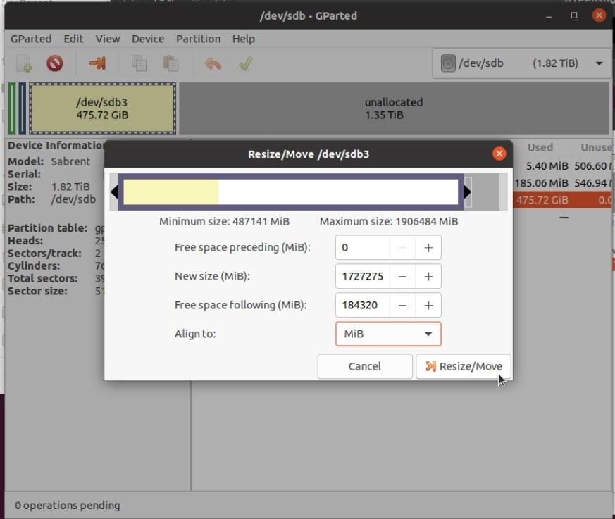 auq9g Extend a LUKS encrypted partition to fill disk