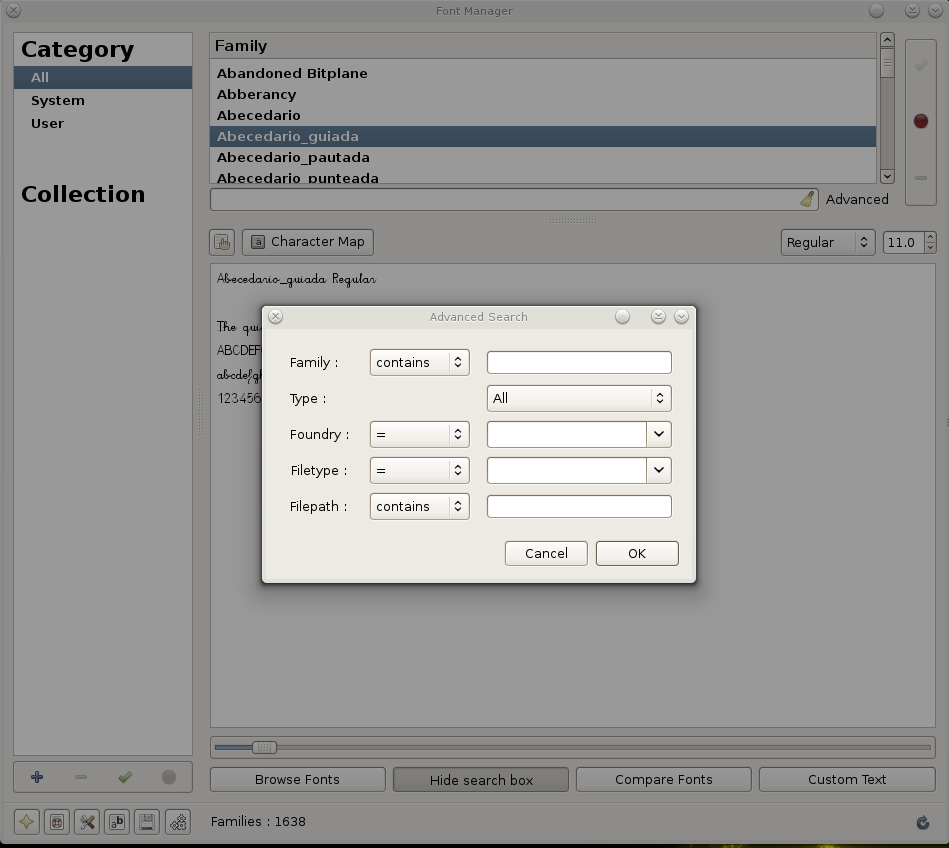 font-manager screenshot