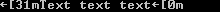 Screenshot of the Windows console window with the line: "←31mText text text←[0m"