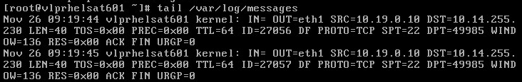 syslog output from doing a -j LOG shows the output interface is eth1 (production)