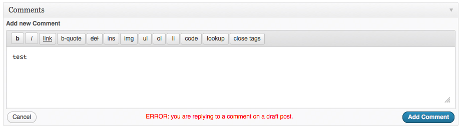 How to enable comments for pending and draft posts?