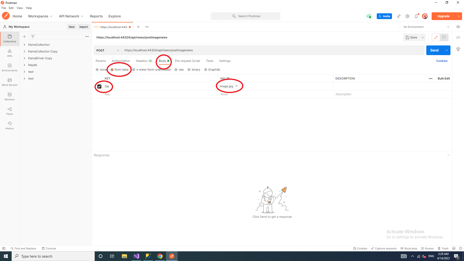 cxiqi How to send multipart/form-data to ASP.NET Core Web API?
