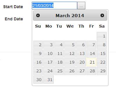 datepicker clicked