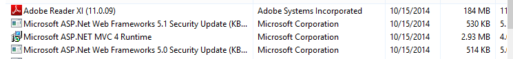 Installs from the update
