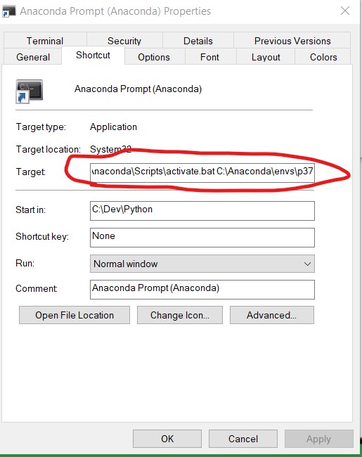 h4xqk How to change default Anaconda python environment