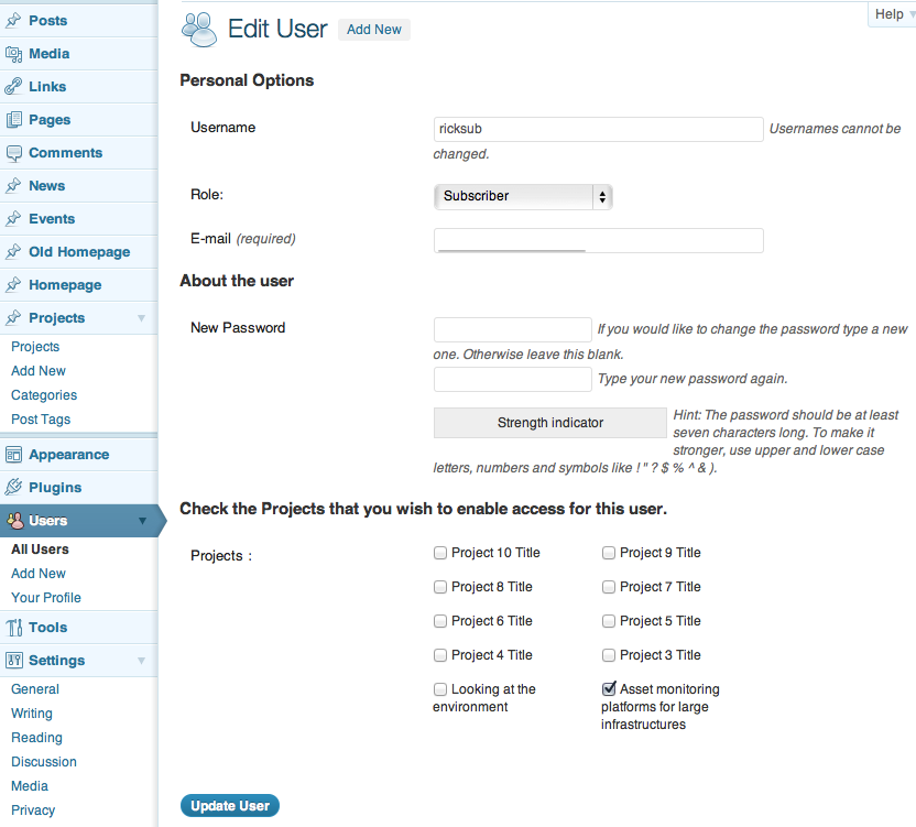 Additional edit options added to User Options