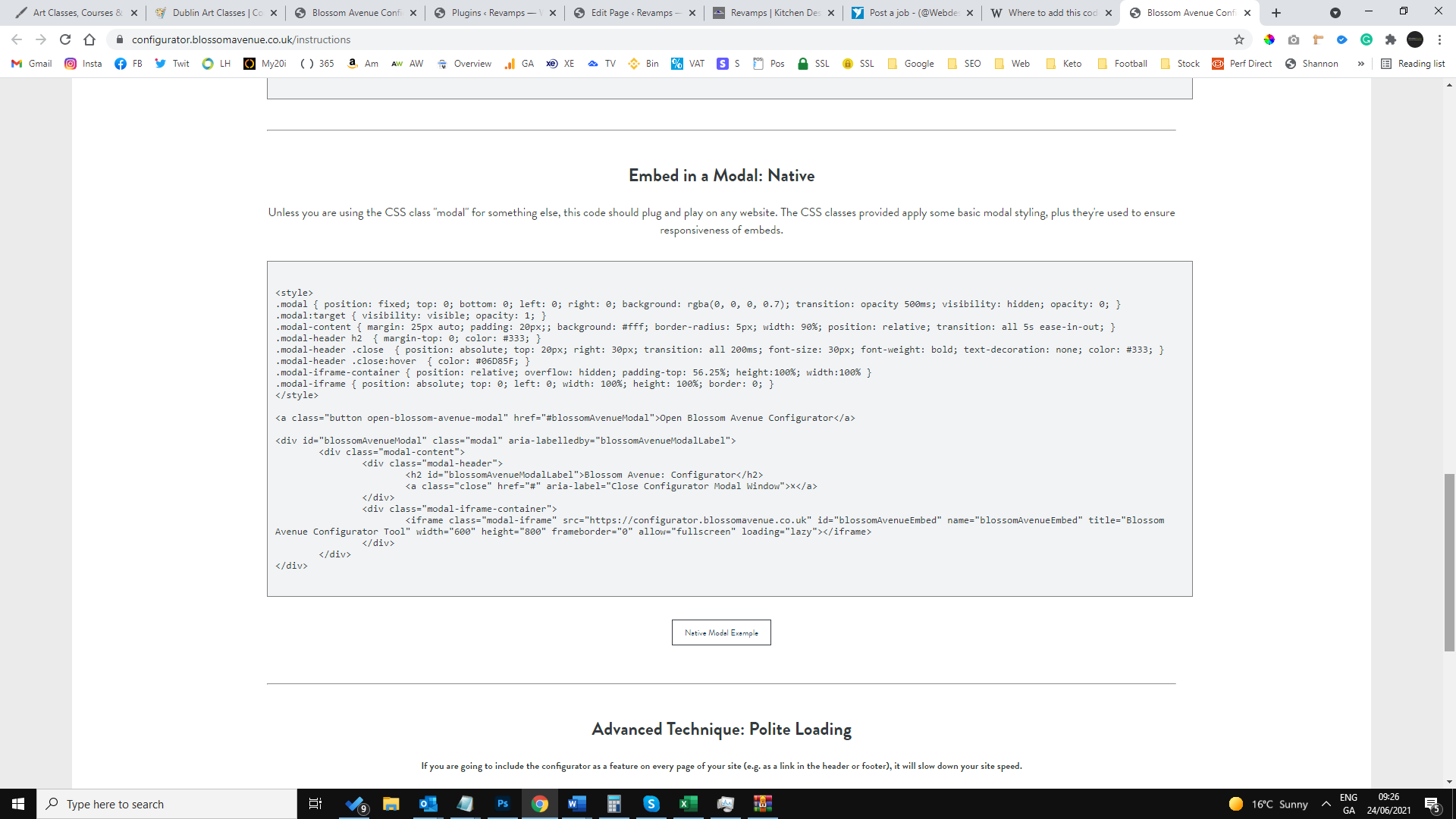 jnf9v Where to add this code for a Modal box to work?