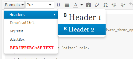 TinyMCE: adding CSS to format dropdown
