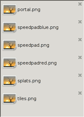 A GUI window with the names of several files listed