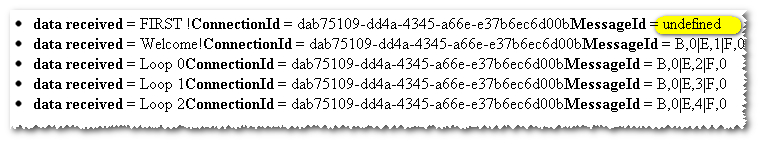 First arbitrary messages in signalR has no messageID?