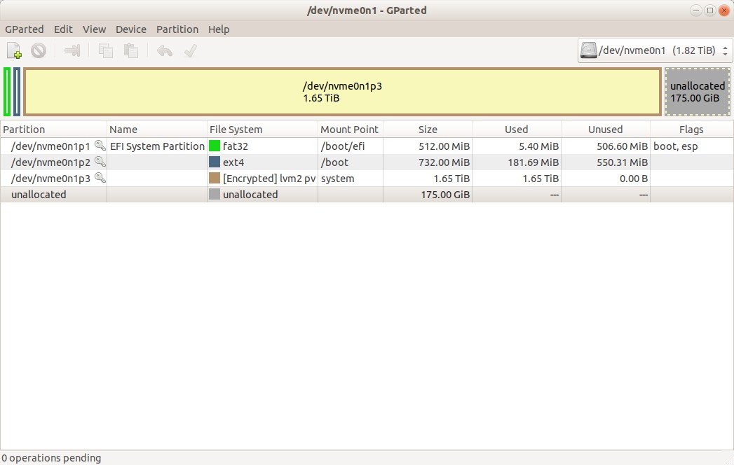 mca6f Extend a LUKS encrypted partition to fill disk