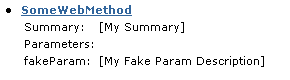 Web Method with Custom HTML Description