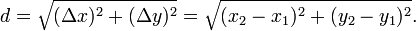 How do I find the distance between two points?