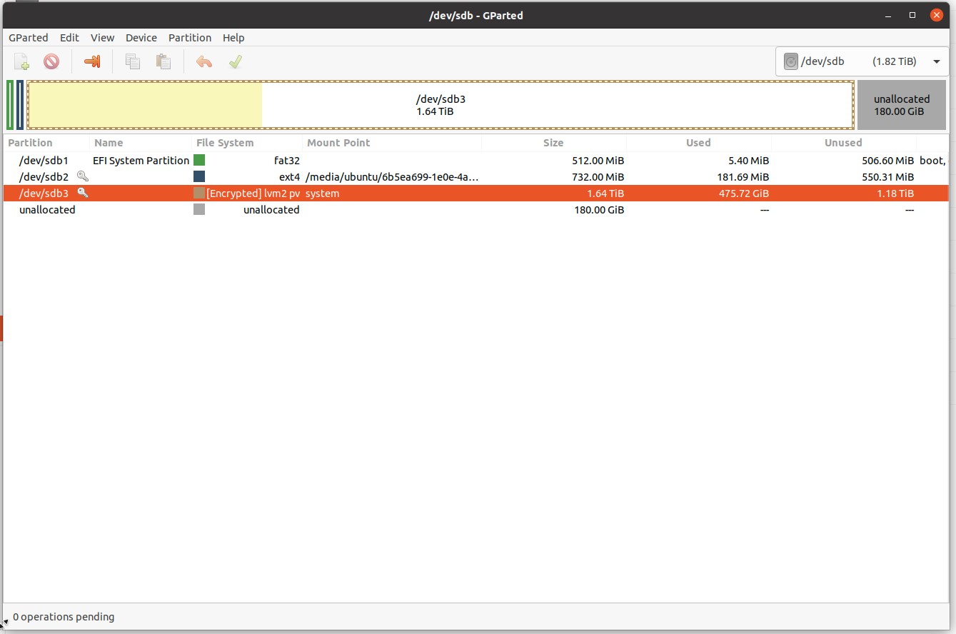 o8lw7 Extend a LUKS encrypted partition to fill disk