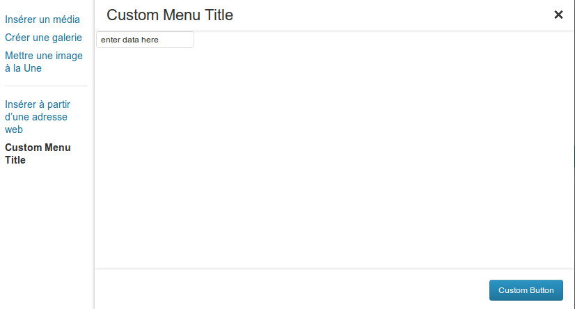 custom menu screenshot