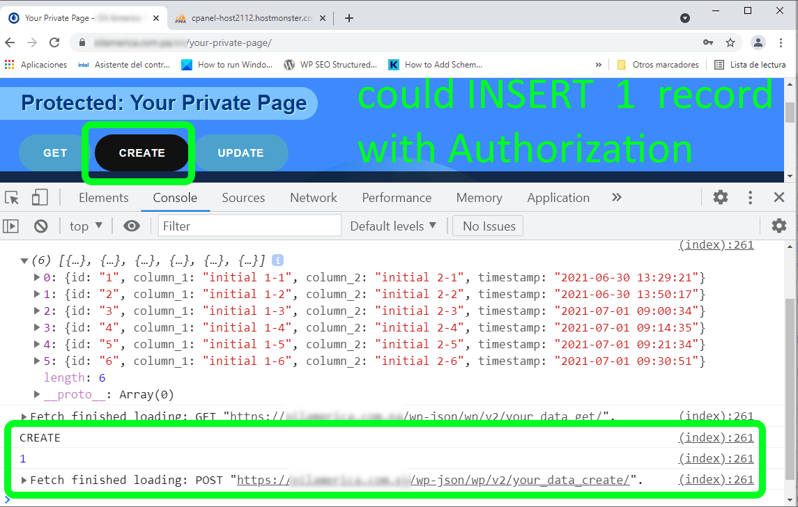 pxrrr How to force Authentication on REST API for Password protected page using custom table and fetch() without Plugin