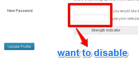 Disable password changing option for subscriber users