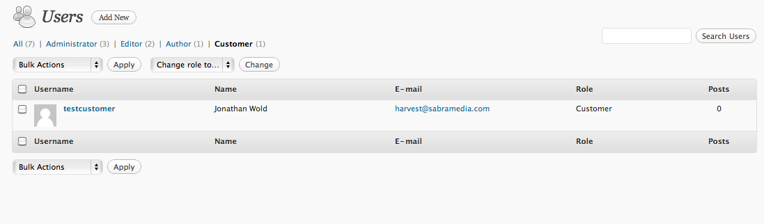 Example of current "Customer" screen