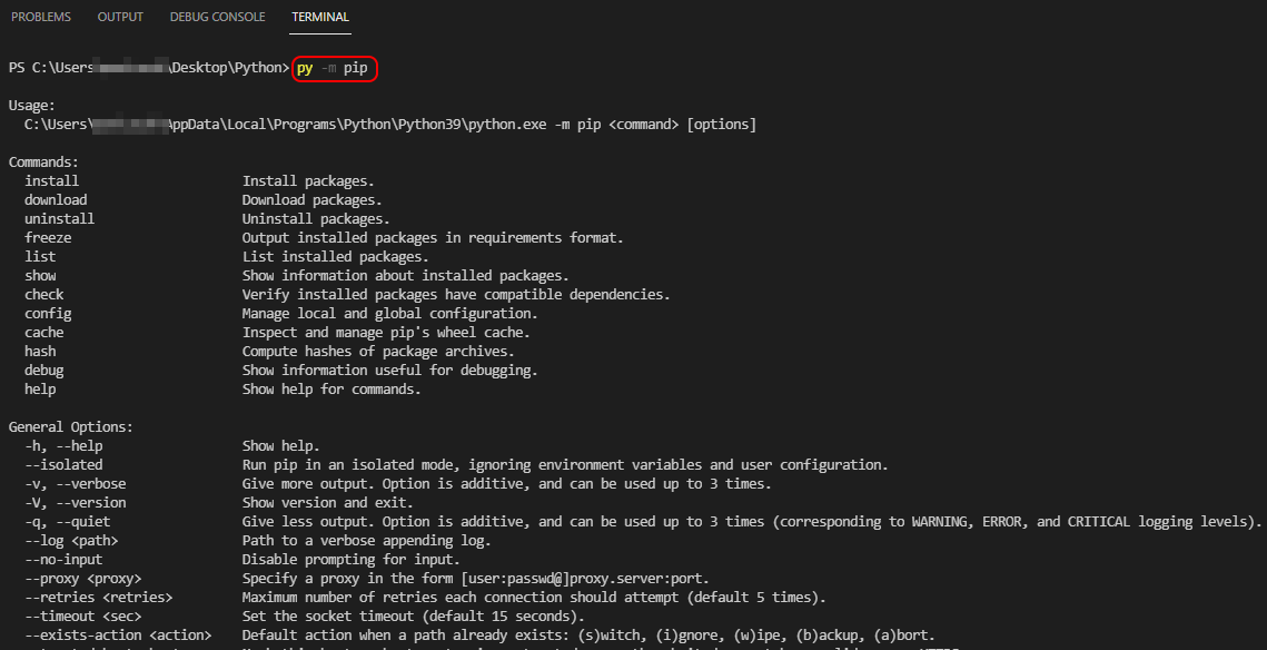 rl9xg 'pip' is not recognized as an internal or external command