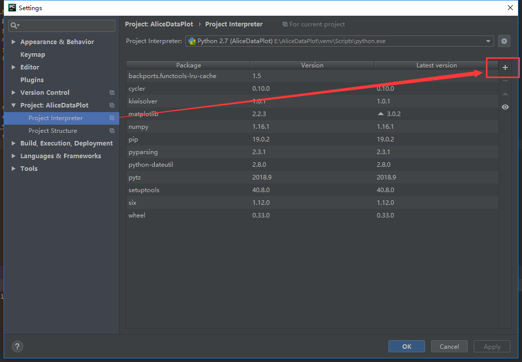 sfpy9 Settings dialog