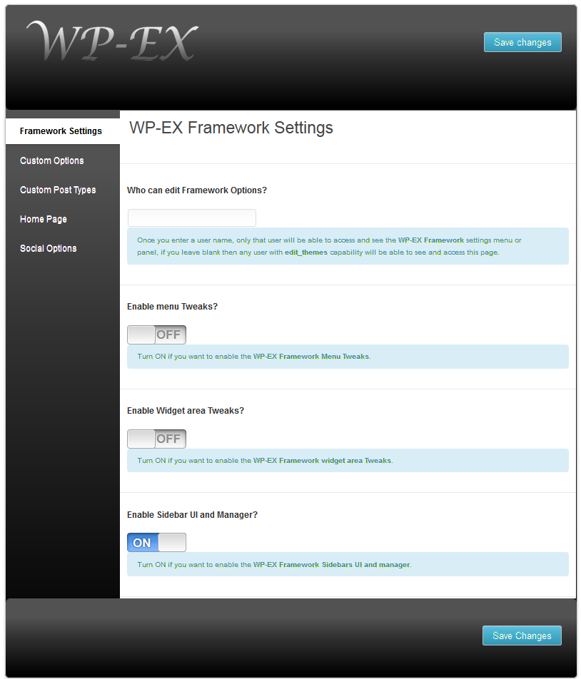 framework for plugin/theme options panel?