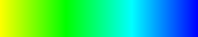 t9jiy sample showing color interpolation in HSV colorspace between yellow and blue