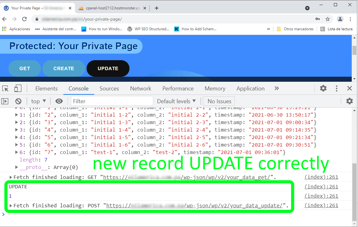 tdp3c How to force Authentication on REST API for Password protected page using custom table and fetch() without Plugin