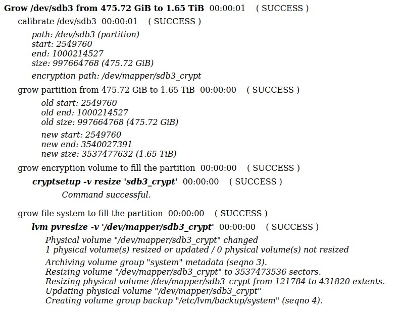 uheed Extend a LUKS encrypted partition to fill disk