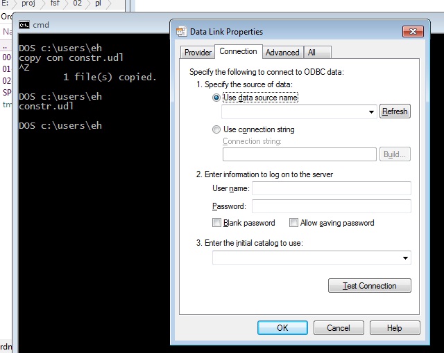 using .udl file