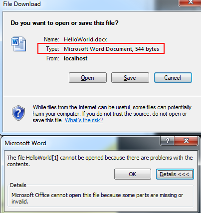 vtkxj Streaming In Memory Word Document using OpenXML SDK w/ASP.NET results in "corrupt" document
