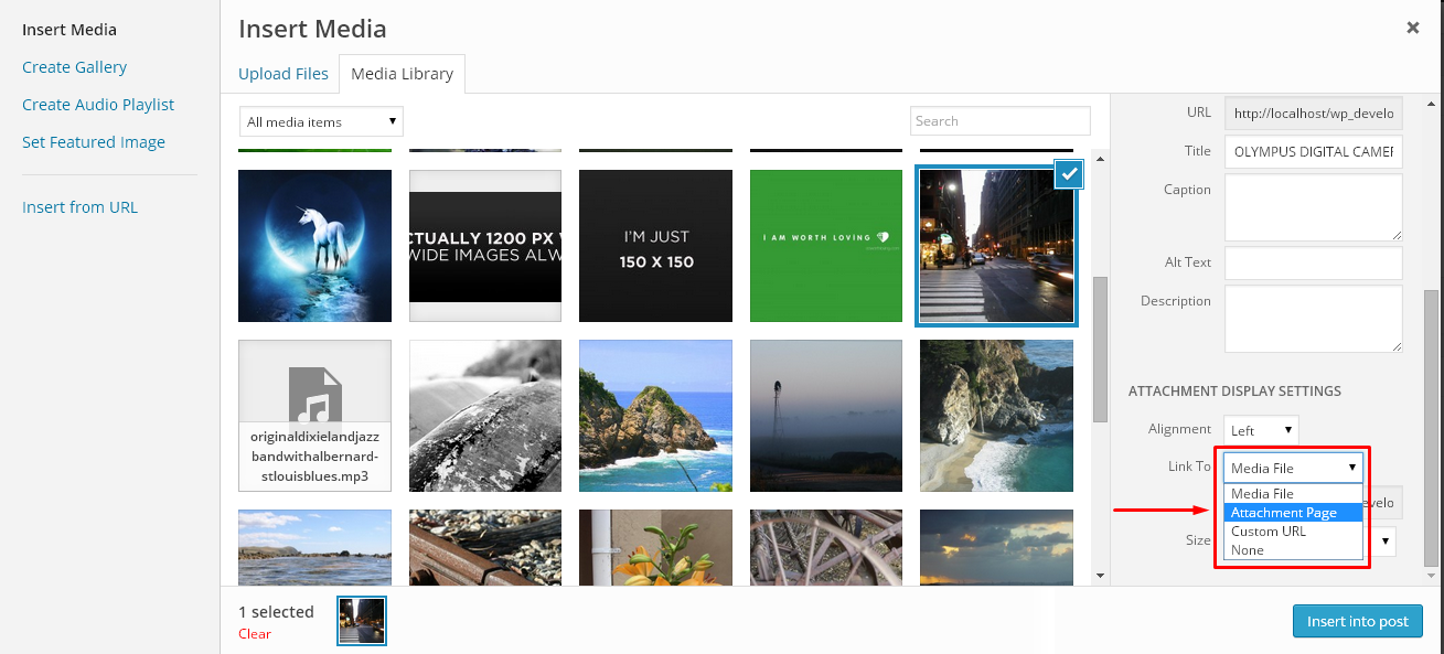 Making images from single.php pointing to an attachment .php template