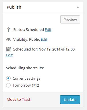 scheduling shortcuts