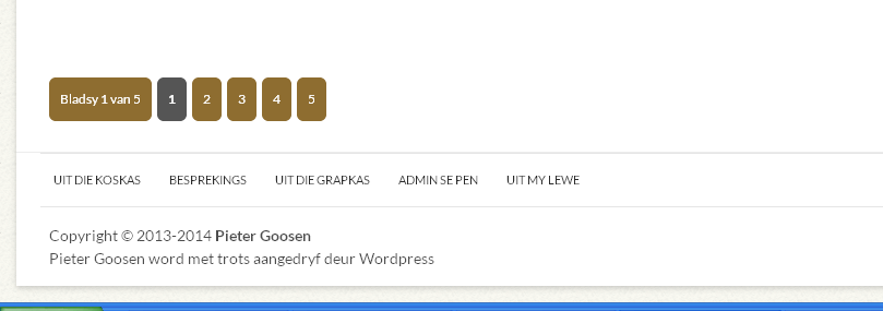 Screenshot of footer menu