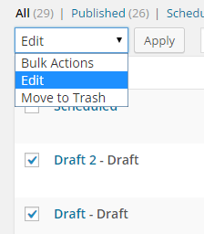 bulk draft selection to edit