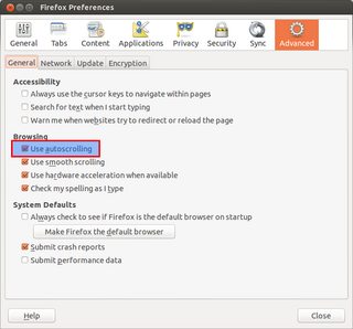 How to scroll the screen using the middle click?