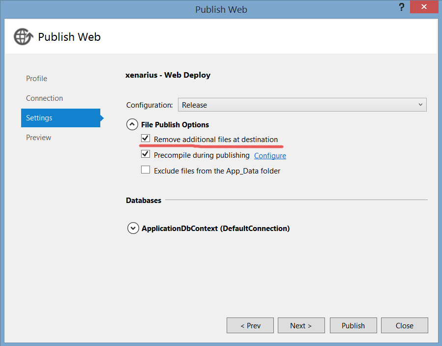 Remove additional files at destination