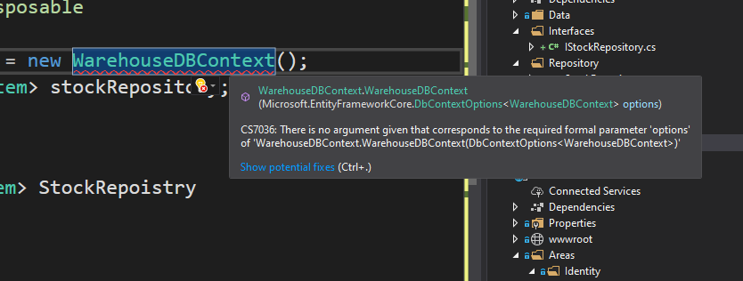 7jkf2 Unit of work pattern not allowing me to create db context without options
