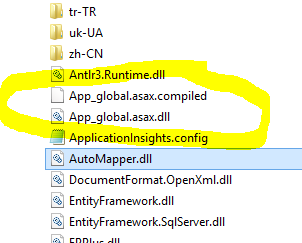Compilation Error: The type 'ASP.global_asax' exists in both DLLs