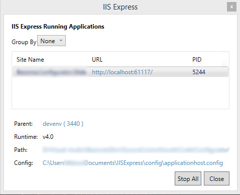 ajxsl IISExpress configuration