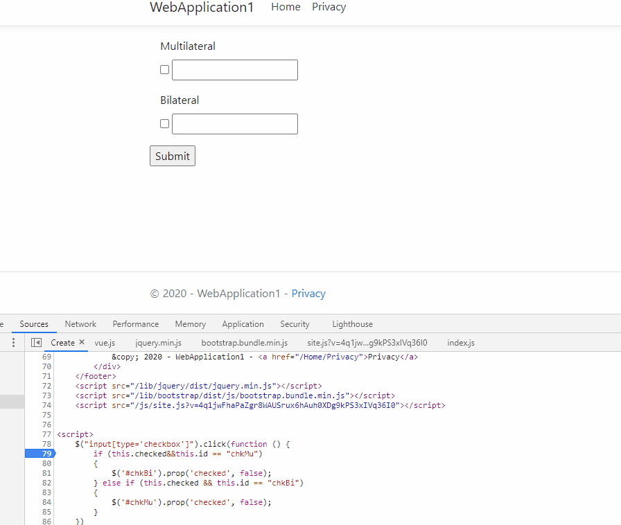 aunwp How do I make it possible to only check one of two checkboxes in ASP.NET MVC using models and controllers?