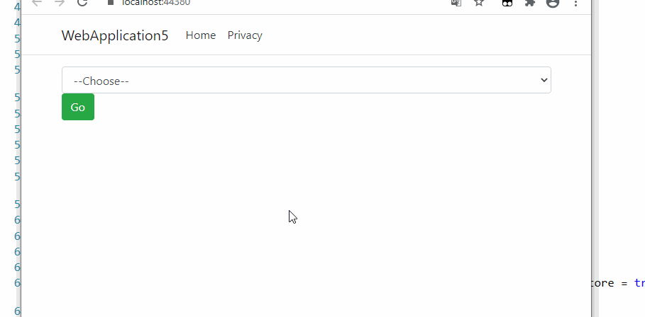 bztb5 Pass parameters through unobtrusive-ajax form.net core