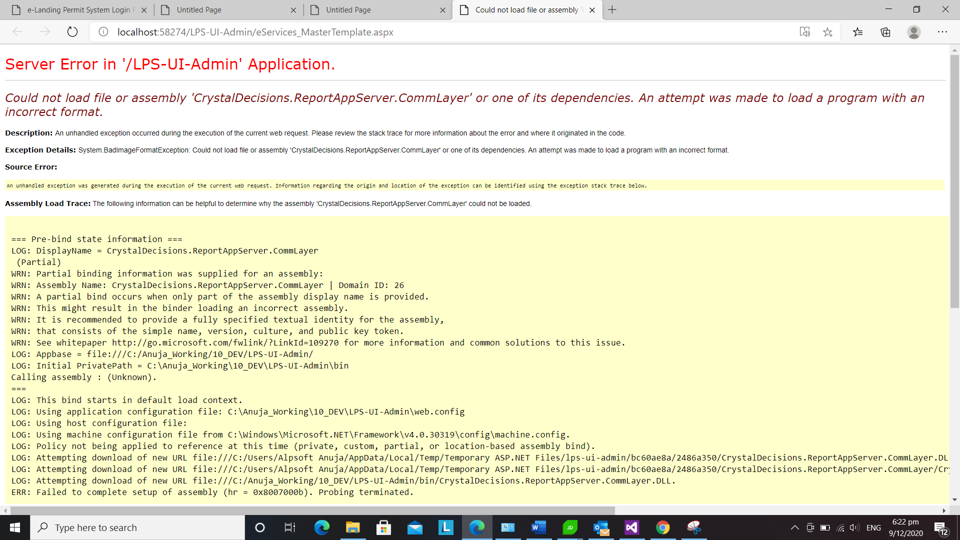 fvc5j ReportDocument of Crystal Report is throwing error
