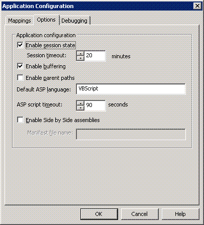 iistimeout picture of IIS dialog